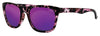 Vooraanzicht 3/4 hoek Zippo zonnebril Vierkant paars gemarmerd montuur met paarse glazen