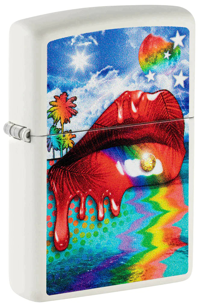 Zippo - Briquet tempête, emblème fille à genoux, chrome brossé, rechargeable, réutilisable, design coupe-vent, boîte cadeau, fabriqué aux États-Unis Zippo - Briquet tempête, emblème fille à genoux, chrome brossé, rechargeable, réutilisable, design coupe-vent, boîte cadeau, fabriqué aux États-Unis
