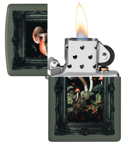 Ontwerp van een ingelijste paddenstoel