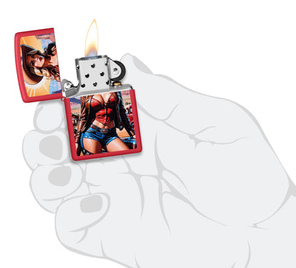 Ontwerp van een cowgirl-pinup