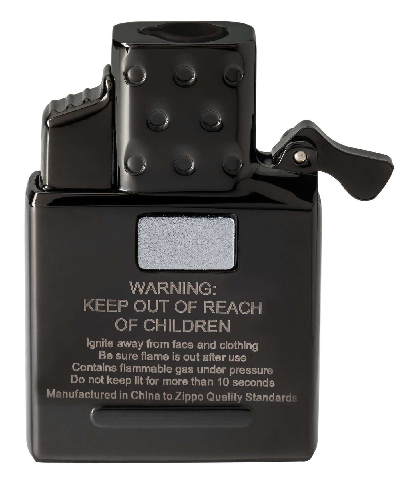 Enkele inzetaansteker op butaangas met fakkeleffect - zwart