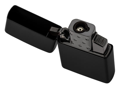 Enkele inzetaansteker op butaangas met fakkeleffect - zwart