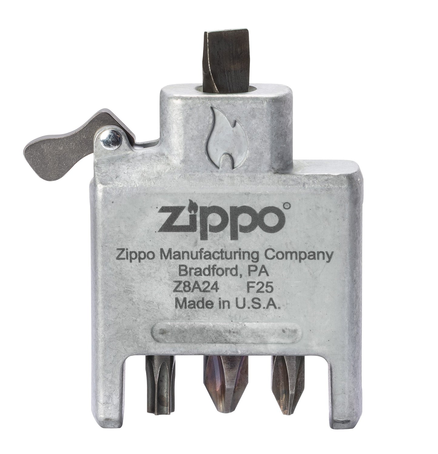 Bitveilige schroevendraaier met geborsteld chromen houder