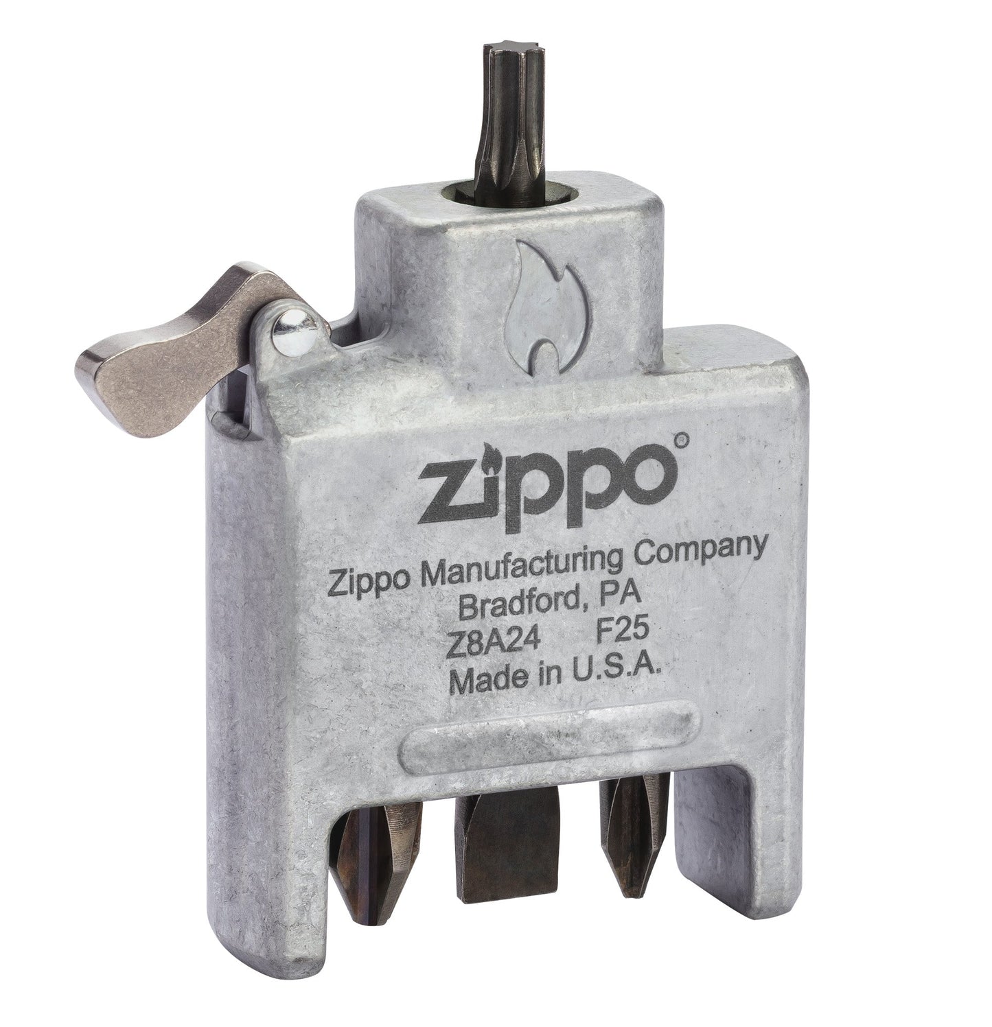 Bitveilige schroevendraaier met geborsteld chromen houder