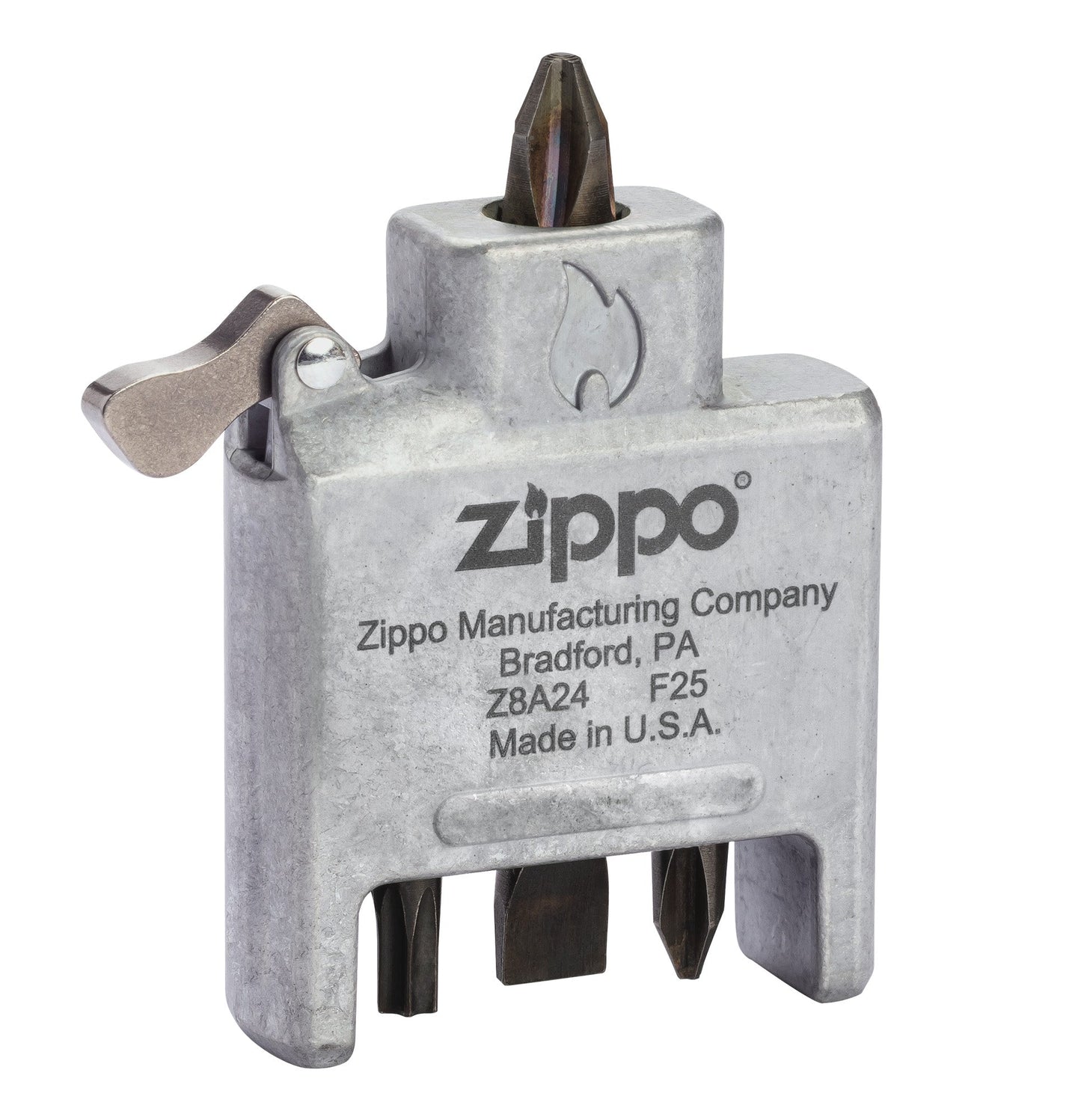 Bitveilige schroevendraaier met geborsteld chromen houder