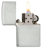 Zippo aansteker 925 sterling zilver geborsteld open met vlam