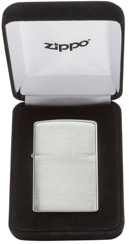 Zippo Aansteker 925 Sterling Zilver Geborsteld in Premium Open Geschenkverpakking