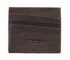 Vooraanzicht creditcardhouder bruin 3 compartimenten met Zippo-logo