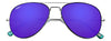 Vooraanzicht Zippo-zonnebril zilverkleurig blauw pilotenbril