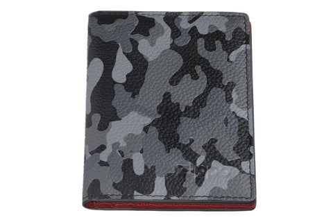 Vooraanzicht kaarthouder camouflagepatroon grijs gesloten met Zippo-logo