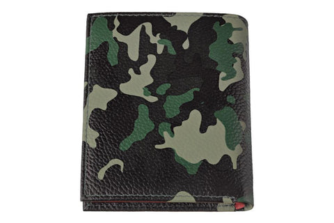 Achterkant Zippo-portemonnee leer camouflagepatroon groen met Zippo-logo