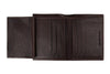 Zippo portemonnee leer bruin gesloten met Zippo-logo dubbel opengevouwen