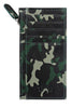 Vooraanzicht kaarthouder groen camouflagepatroon met ritsvak Zippo-logo