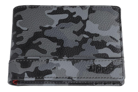Vooraanzicht Zippo portemonnee leer camouflagepatroon grijs met Zippo-logo