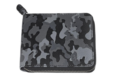 Vooraanzicht Zippo portemonnee camouflagepatroon grijs met rits
