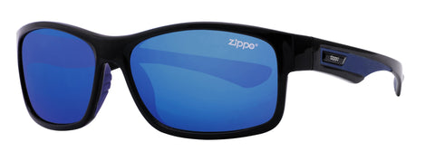 Zippo Zonnebril Vooraanzicht ¾ Hoek Sportbril In Zwart Blauw