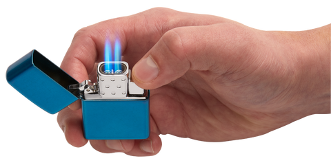 Zippo Butaan inzetstuk Dubbele Vlam in Firebox met 2 Vlammen in de hand