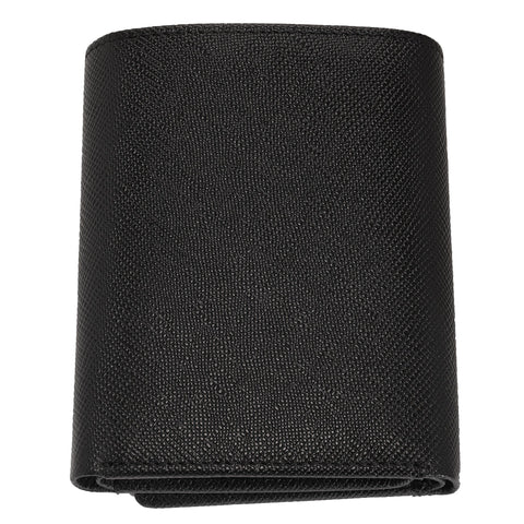 Zippo-portemonnee van saffianoleer met Zippo-logo achteraanzicht trifold
