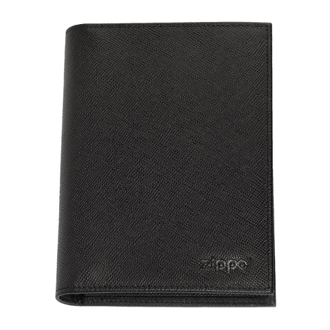 Vooraanzicht Zippo-portemonnee met Zippo-logo van saffianoleer