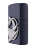 Zijaanzicht Zippo-aansteker donkerblauw blauwe vinvis embleem