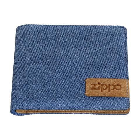 Zippo Credit Card Portemonnee in Denim en leer met logo