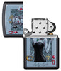 Zippo Aansteker Lady Luck Design Hartenkoningin met Kroon en Hoefijzer zwart mat Online Alleen geopend zonder vlam