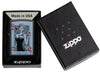 Zippo Aansteker Lady Luck Design Hartenkoningin met Kroon en Hoefijzer Zwart Mat Online Only in Open Doos