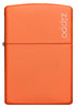 Vooraanzicht Zippo aansteker Orange Matte basismodel met Zippo -logo