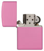 Vooraanzicht Zippo aansteker Pink Matte basismodel geopend