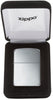 Zippo Aansteker 1941 Replica in sterling zilver vooraanzicht in hoogglans zilver optiek in edele geschenkverpakking