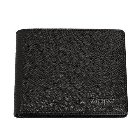 Zippo-portemonnee van saffianoleer met Zippo-logo vooraanzicht