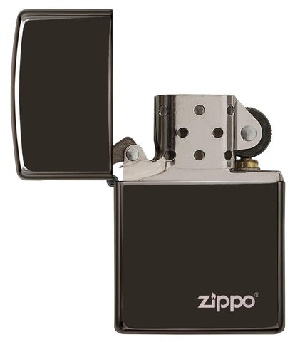 High Polish Black Zippo Logo