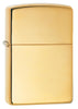 Vooraanzicht 3/4 hoek Zippo aansteker High Polished Brass basismodel