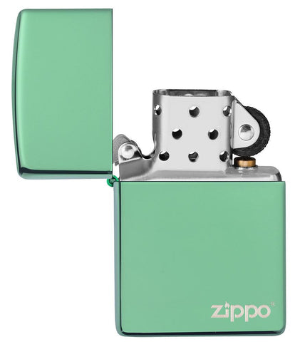 Classic High Polish Green Zippo Logo