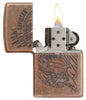 29664 - Harley-Davidson®Antique Copper Eagle Lighter, Open & Lit with Flame