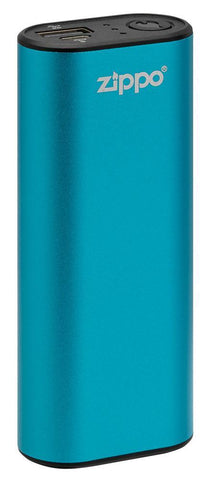 Zippo blauwe HeatBank® 6s oplaadbare handwarmer vooraanzicht met USB-oplaadfunctie