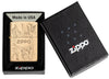 Zippo Feuerzeug gebürstetes Messing in Marmoroptik mit Logo in offener Geschenkbox