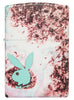 Zippo Feuerzeug Frontansicht mit bunter Farbpallette und mintfarbenen Playboy Hasenkopf