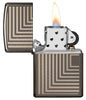Zippo-aansteker geometrische lijnen open met vlam