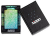 Zippo Aansteker 360 Graden Design Hoogglans Groen met Hennepbladeren en Paddestoelen in Premium Open Doos