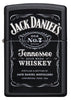 Vooraanzicht Zippo-aansteker zwart mat met Jack Daniel's-logo 