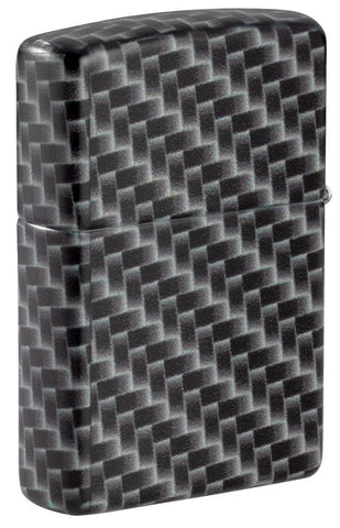 Zijkant Zippo Aansteker White Matte met 540° Color Image en Rechthoekig Tegelpatroon