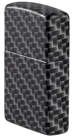 Zijkant Zippo Aansteker White Matte met 540° Color Image en Rechthoekig Tegelpatroon