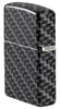Achteraanzicht 3/4 hoek Zippo Aansteker White Matte met 540° Color Image en rechthoekige tegelpatronen