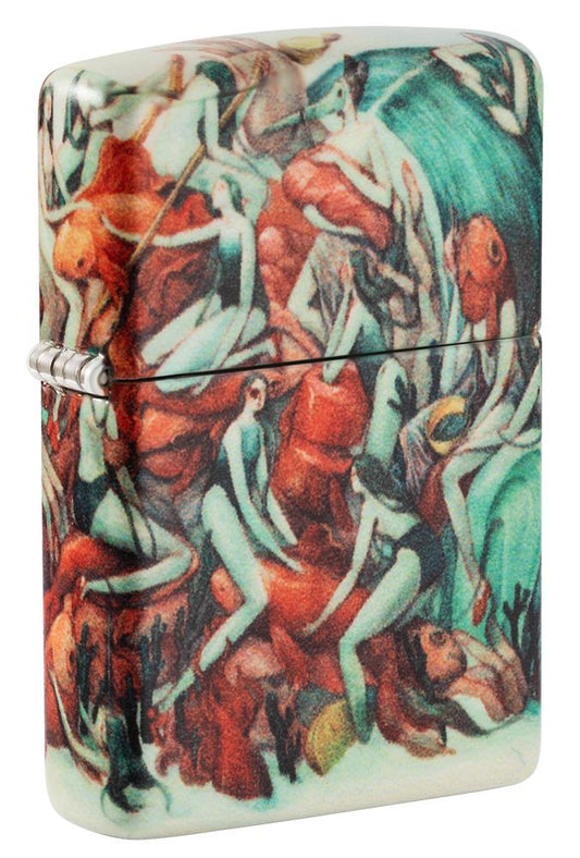 Vooraanzicht 3/4 hoek Zippo-aansteker Marija Tiurina