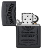 Zippo-aansteker zwart Jack Daniel's-logo open