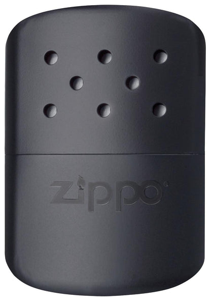 Vooraanzicht handwarmer Zippo zwart