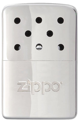 Vooraanzicht Zippo handwarmer metaal chroom klein