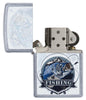 Zippo garantie vis omgeven door 2 hengels geopend