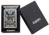 Zippo aansteker chroom Odin met helm in open doos